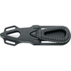 MAC Coltellerie MRS06RAN diving knife back view showing tactical black handle design with attachment points