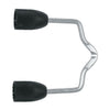 S-shaped knife sharpening tool with black rubber grips on both ends