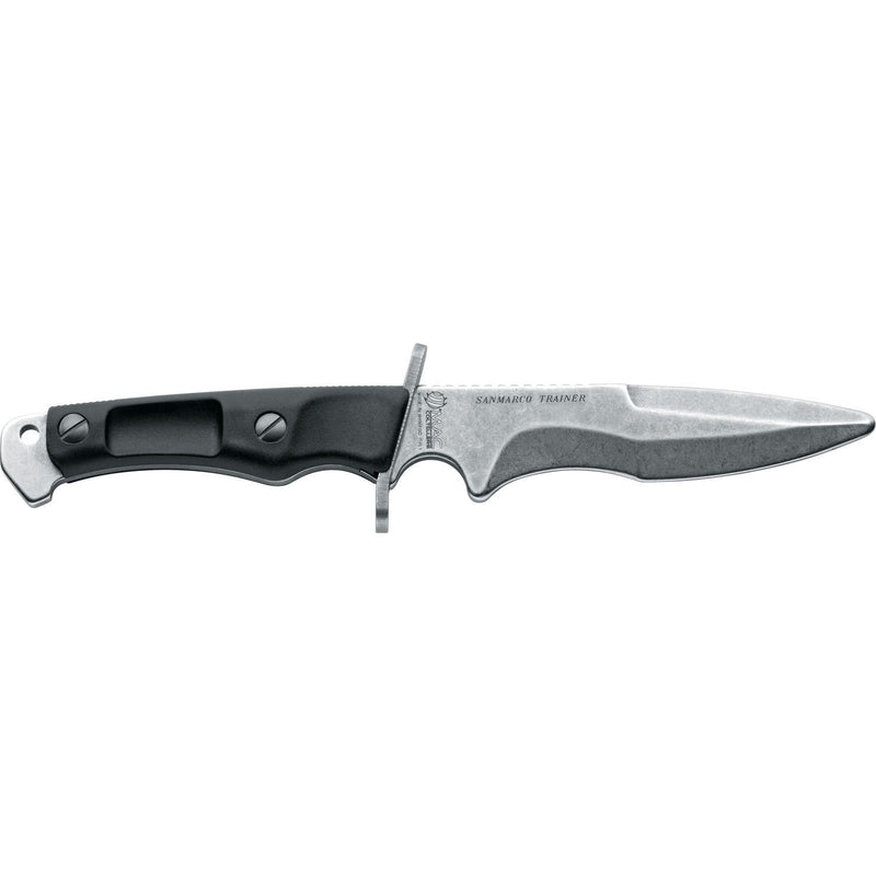 MAC Coltellerie Sanmarco Trainer knife with black handle and silver blade for training purposes