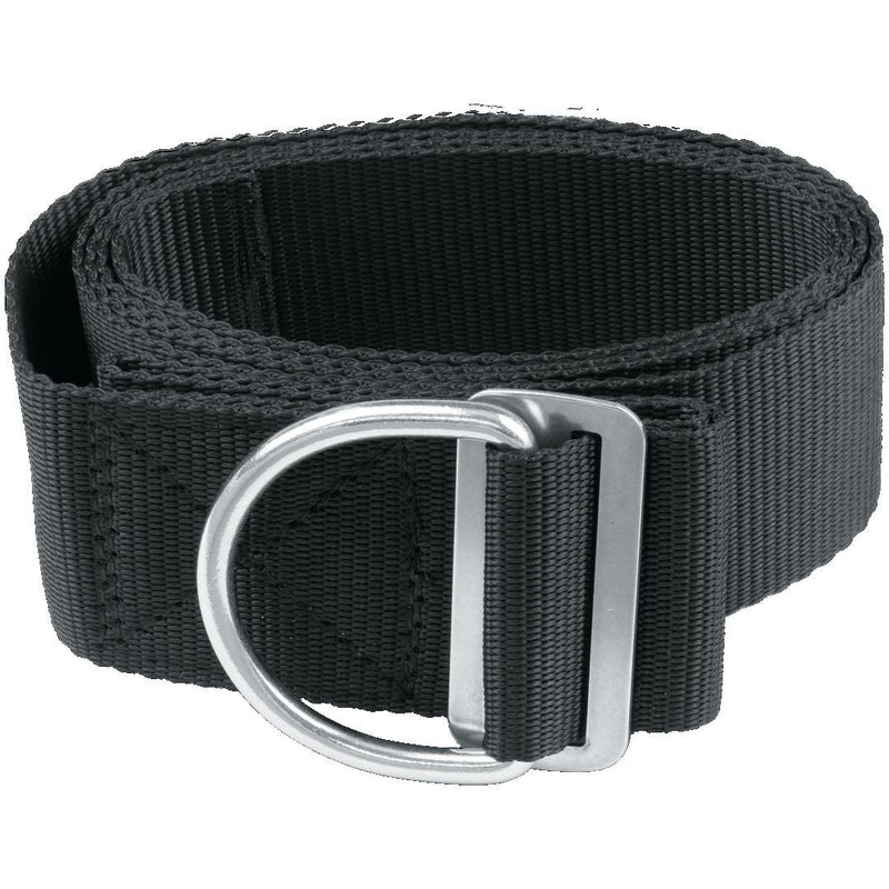 MAC Coltellerie tactical belt with D-ring buckle, black nylon webbing construction