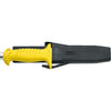 MAC Coltellerie diving knife with yellow handle in black protective sheath with belt attachment