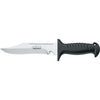 MAC Coltellerie diving knife with black textured grip handle and stainless steel serrated blade