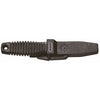 MAC Coltellerie diving knife in black protective sheath with "SHARK" branding and compass rose logo, black handle