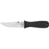 MAC Coltellerie diving knife with black textured grip handle and stainless steel serrated blade with pointed tip