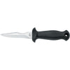 MAC Coltellerie SUB09CN diving knife with black handle, partially serrated stainless steel blade, and lanyard hole for professional diving use