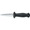 MAC Coltellerie black handled diving knife with straight stainless steel blade and lanyard hole