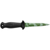 MAC Coltellerie diving knife with black handle and green camouflage blade coating, stainless steel construction