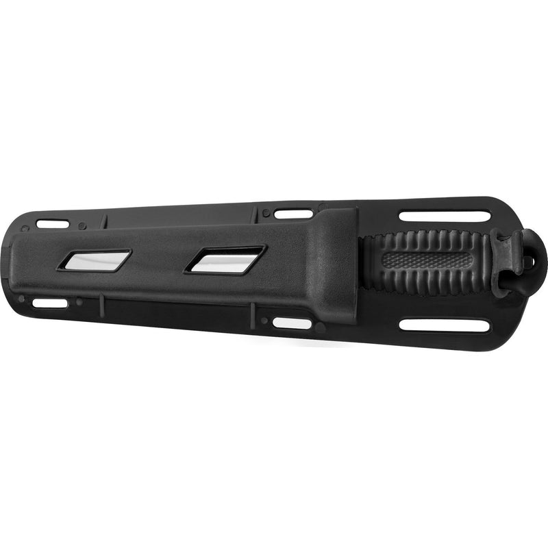 MAC Coltellerie black tactical knife sheath with MOLLE attachment system, horizontal carry design