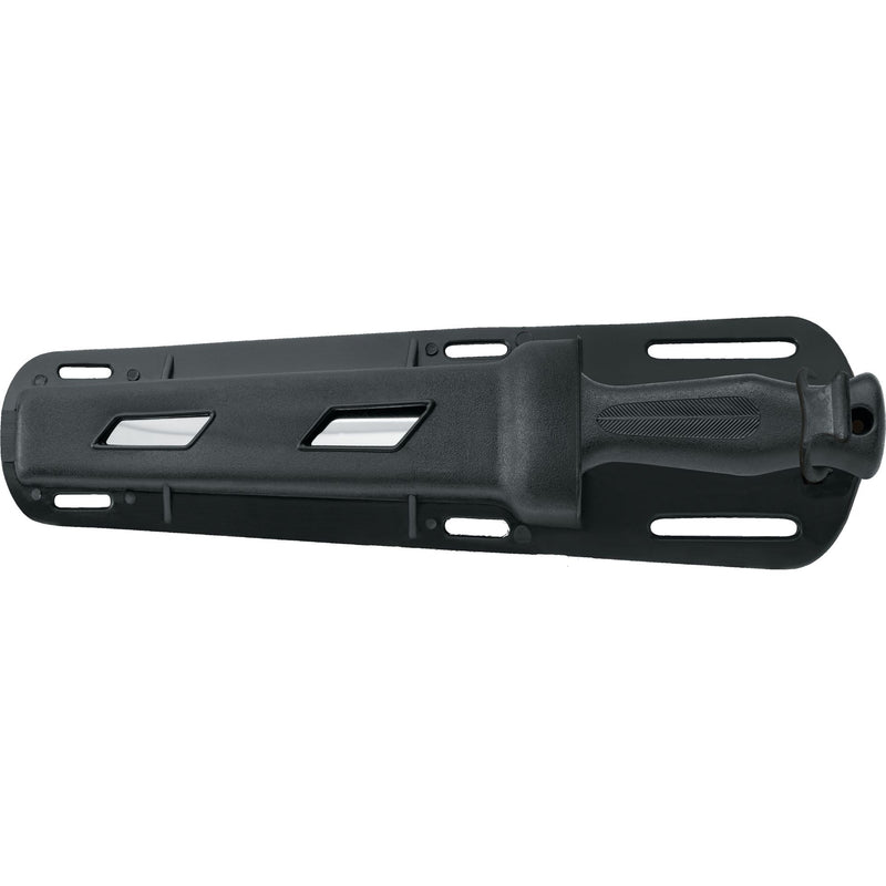 MAC Coltellerie black knife sheath with mounting holes and belt attachment system