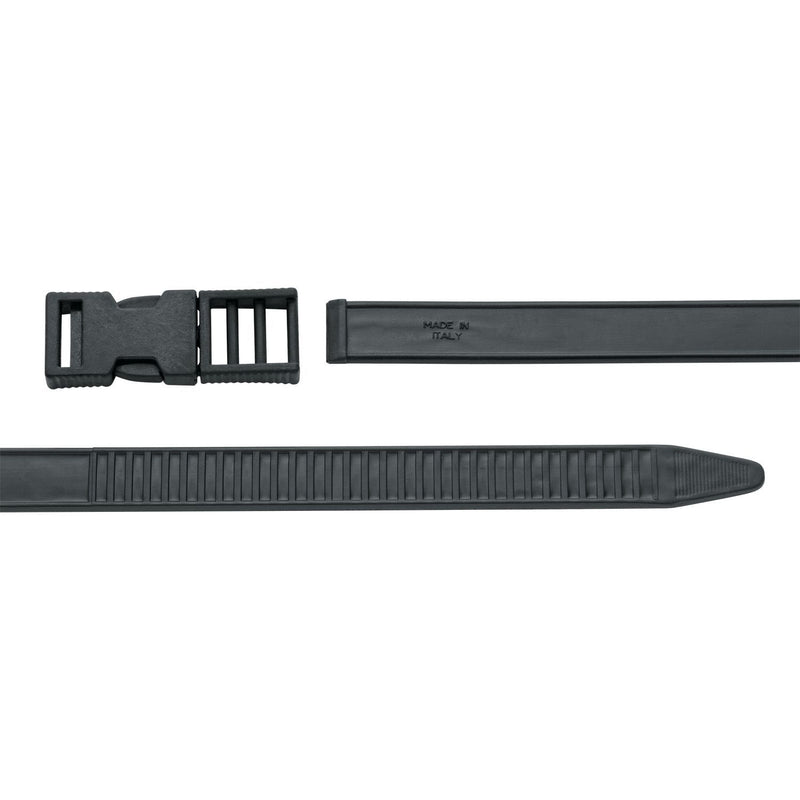 MAC Coltellerie tactical knife with black textured handle and protective sheath, Made in Italy marking visible
