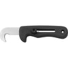 Black handled linoleum knife with hooked blade by MAC Coltellerie - professional cutting tool