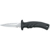MAC Coltellerie diving knife with serrated blade and ergonomic grip handle, unsheathed view