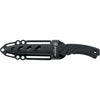 MAC Coltellerie diving knife in black tactical sheath with multiple attachment points and drainage system