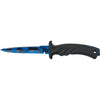 MAC Coltellerie TORPEDO fixed blade knife with blue serrated edge and black ergonomic handle