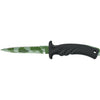 MAC Coltellerie TORPEDO fixed blade knife with green serrated edge and black ergonomic handle