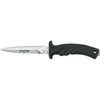 MAC Coltellerie Torpedo diving knife with stainless steel serrated blade and textured black handle