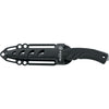 MAC Coltellerie Torpedo knife in black protective sheath with multiple drainage holes and secure belt attachment