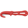MAC Coltellerie red handled hook knife with curved blade and textured grip