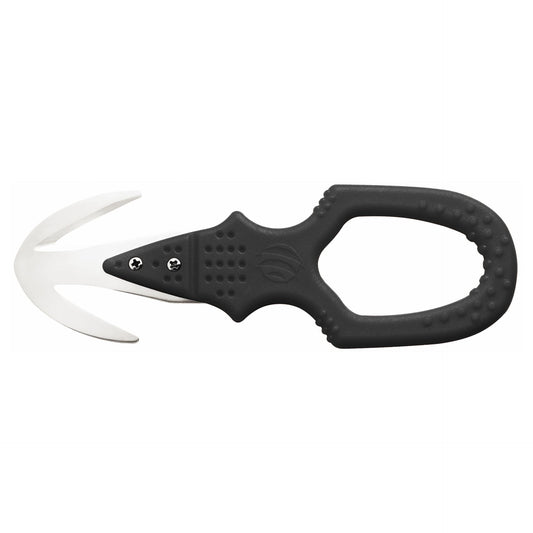 MAC Coltellerie black crocodile-shaped safety cutter with curved white blade and textured grip handle