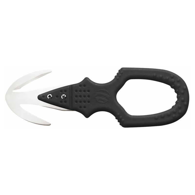 MAC Coltellerie black crocodile-shaped safety cutter with curved white blade and textured grip handle