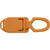 MAC Coltellerie TS09O orange rescue knife with serrated blade, back view showing belt clip