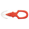 MAC Coltellerie red crocodile-shaped safety cutter with curved white blade and textured grip handle