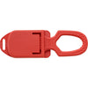 MAC Coltellerie red crocodile-shaped safety cutter with protective blade cover, showing compact storage design