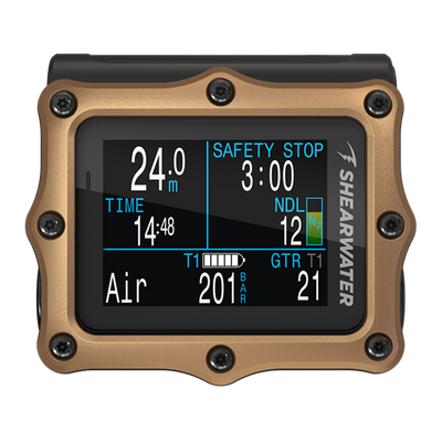 Shearwater Perdix 2 Dive Computer – Bronze Bezel Front View
