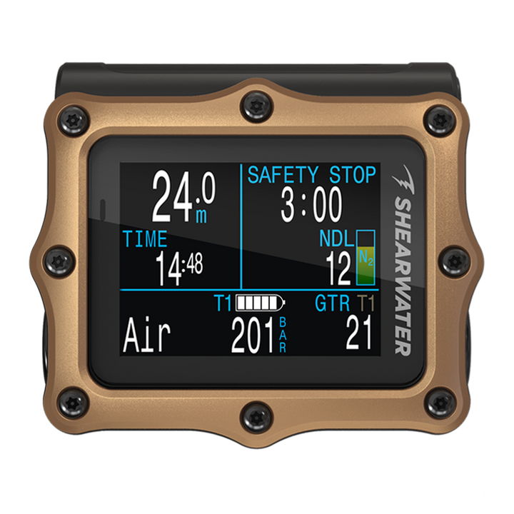 Shearwater Perdix 2 Dive Computer – Bronze Bezel Front View
