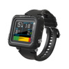 Shearwater Peregrine TX Dive Computer – Left Isometric View Showing Tissues and Compass with Black Strap