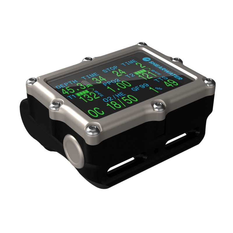 Shearwater Petrel 3 Dive Computer – Perspective View with Standard Display