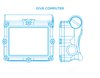 Shearwater Petrel 3 Dive Computer – Line Drawing Technical Specifications Diagram