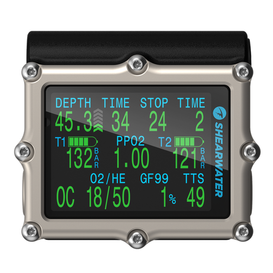 Shearwater Petrel 3 Dive Computer – Front View with Standard Display