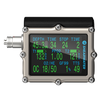 Shearwater Petrel 3 Fischer Version Dive Computer – Front View with Fischer Connector