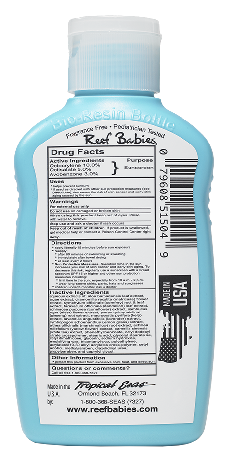 REEF BABIES SPF 50 FRAGRANCE FREE 4 OZ