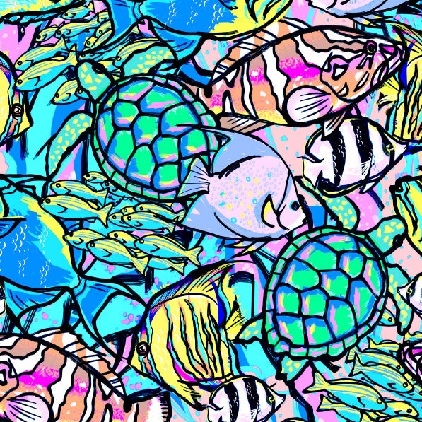 Zip-Up Neon Fish Frenzy