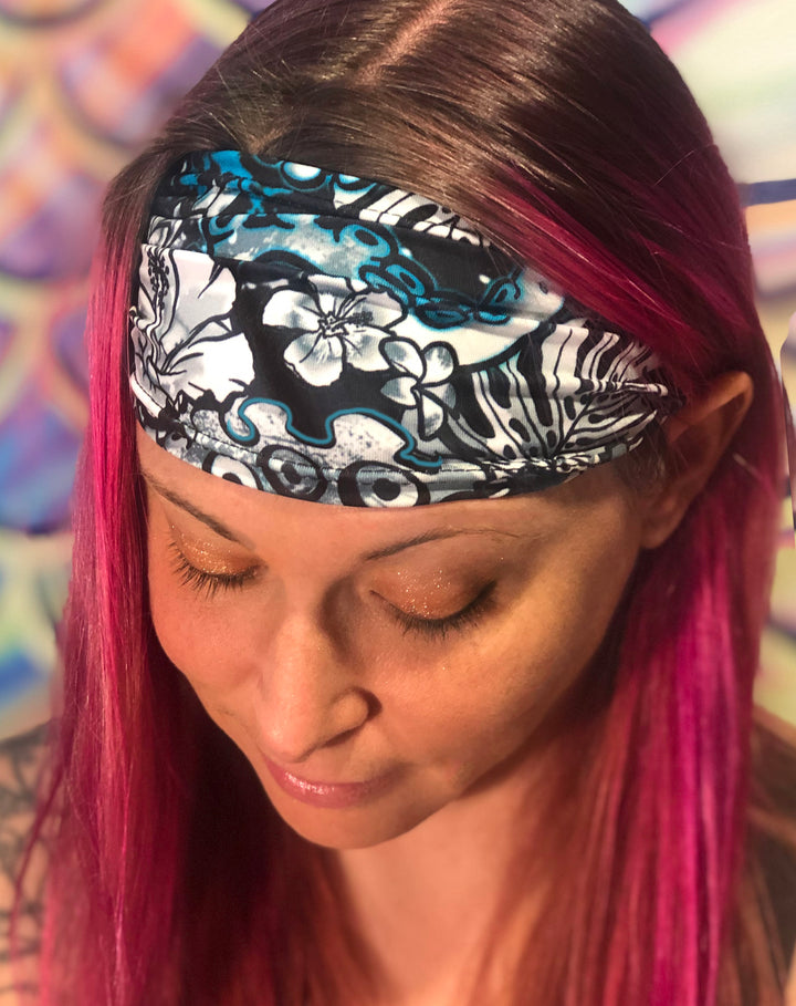 Eco-Friendly Electric Blue Octofloral Scuba Headband