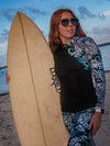 Electric Blue Octofloral Contour Rash Guard