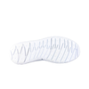 Bottom view of Crosskix Tetra Stone showing white rubber outsole with deep flex grooves and traction pattern for grip on wet surfaces