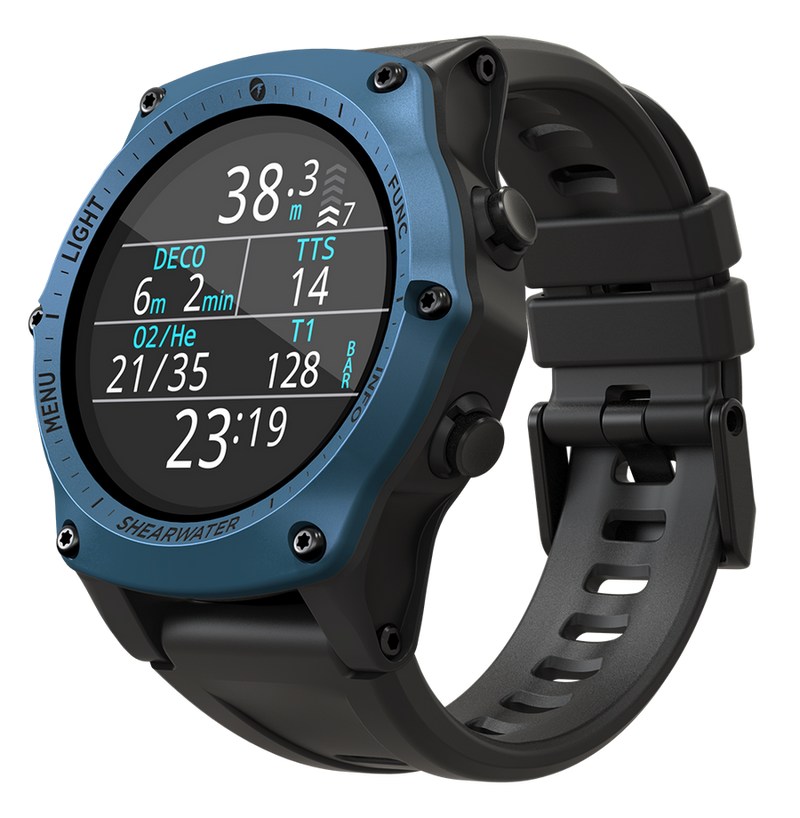 Shearwater Teric Dive Computer – Perspective View with Black Bezel