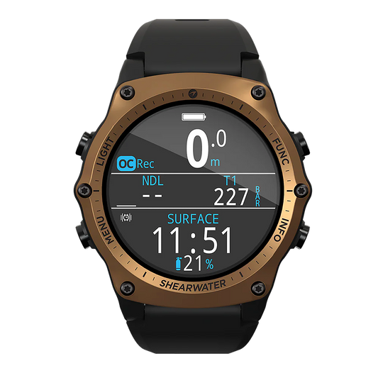 Shearwater Teric Journeys Edition Dive Computer – Front View with Display On