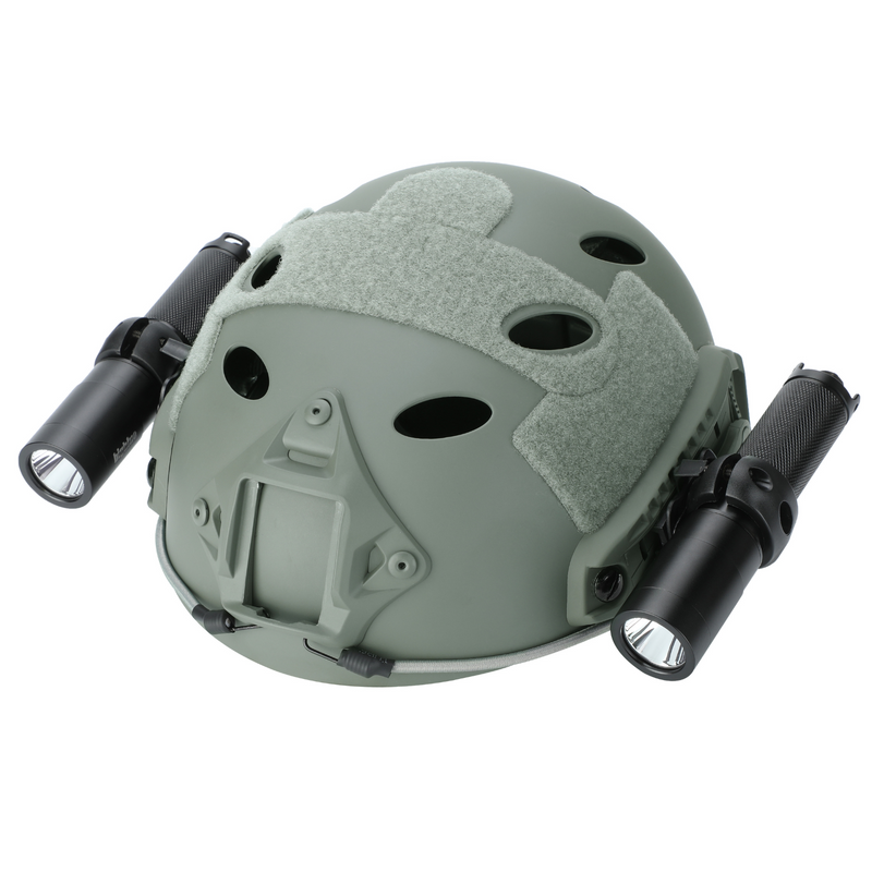 Dual Light Dive Helmet with Adjustable Mounts, Hands Free Underwater Lighting
