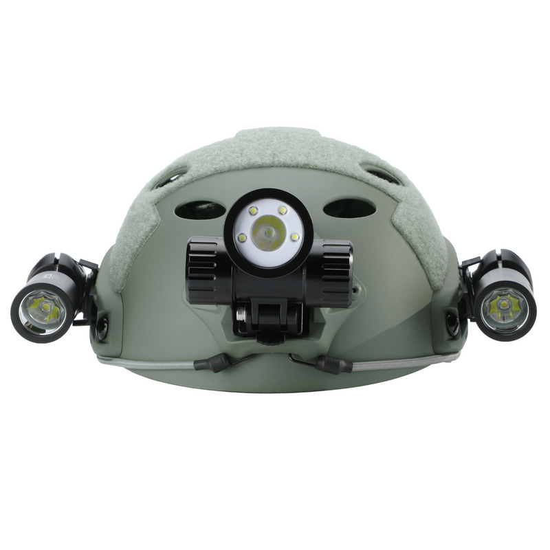 Dual Light Dive Helmet with Adjustable Mounts, Hands Free Underwater Lighting