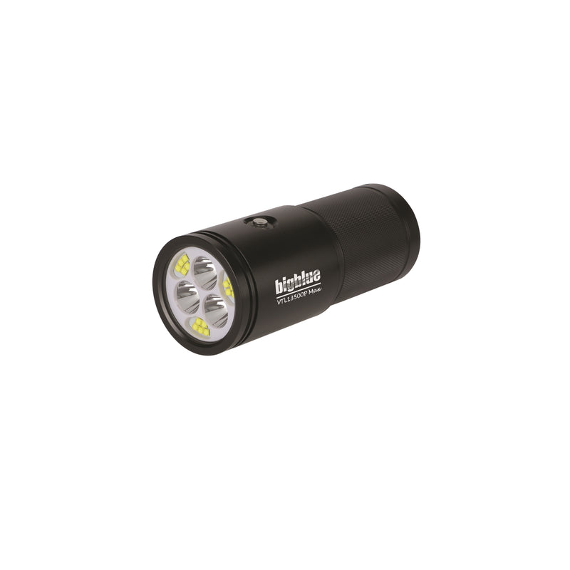 13500 Lumen Wide Beam 2900 Lumen Spot Beam Dive Light, High CRI Black