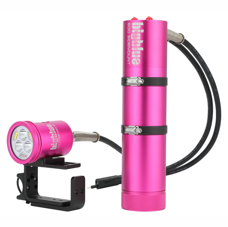 7000 Lumen Dual Beam Video and Tech Light Side Mount EOD, Wide Flood and Spot Beam for Sidemount Divers