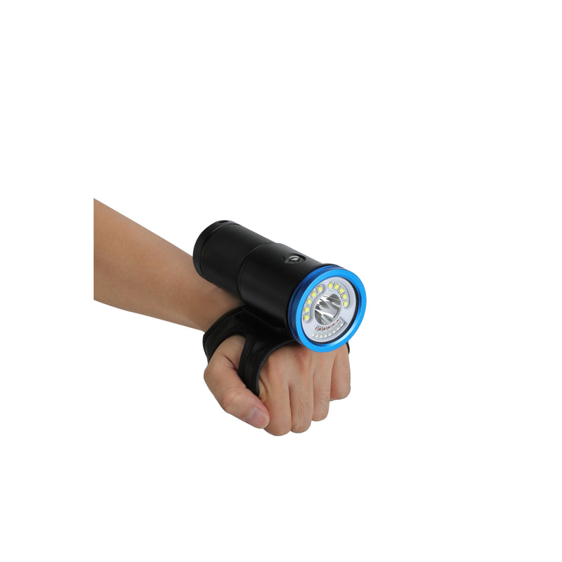 9000 Lumen Underwater Video Light Dual Beam, White Blue Red Lighting