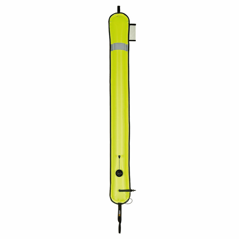 XDEEP Closed DSMB, Bright Yellow, 140 cm long with 3M Scotchlite Solas reflective tape for high visibility and diver safety