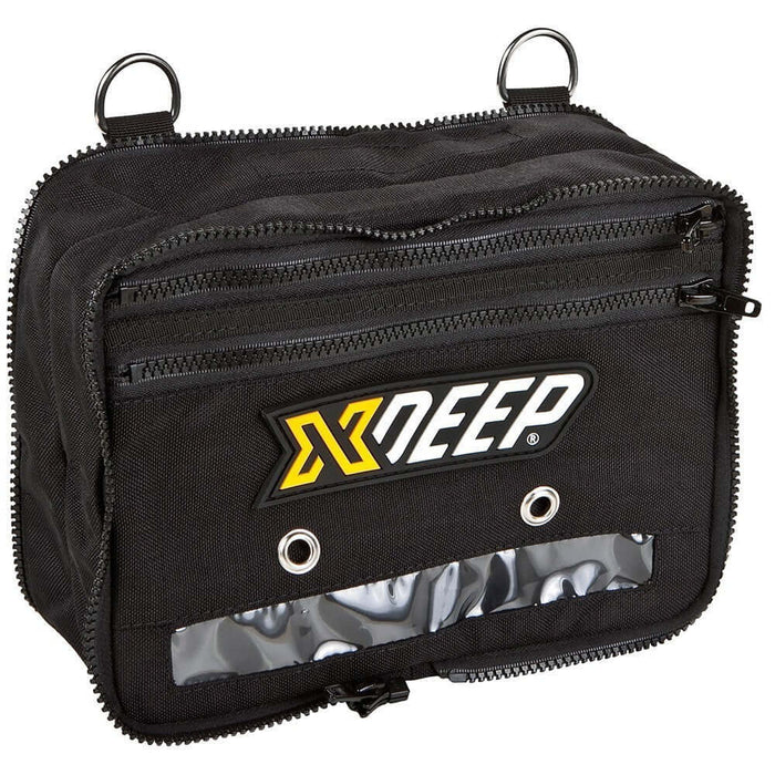XDEEP Expandable Cargo Pouch – durable black pouch with zip closure and expandable design for sidemount or backmount harness attachment