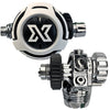 XDEEP 2 x NX700 first stage and 2 x LS200 second stage regulator set, no hoses, no SPG, front view.