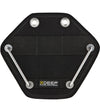 XDEEP Additional Butt Plate for Steel Tanks – black aluminum mounting plate with integrated tank attachment rails and reinforced grommets